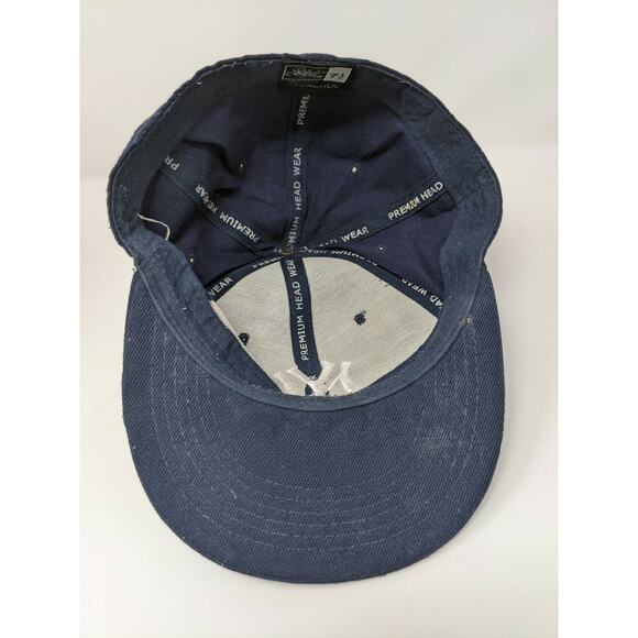 New Era Hat Cap New York Yankees MLB Size 7 1/2 Embroidered Logo Blue Baseball - Picture 9 of 12